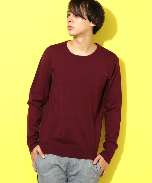 REPIDO(リピード)の「【WEB限定】カシミヤタッチ Vネック クルーネック 長袖 ゼロウール 無地 ニットセーター 【REPIDO】(ニット/セーター)」|レッド系その他