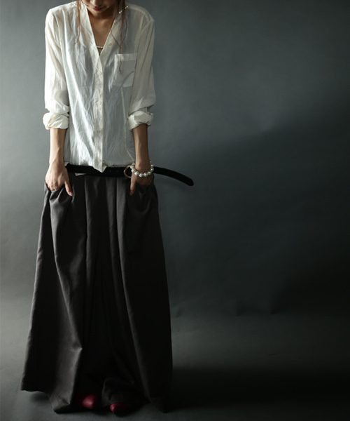 antiqua(アンティカ)の「フロントタックワイドパンツ(その他パンツ・レディース・ブラック/カーキ/グレー・FREE)」の13枚目の写真