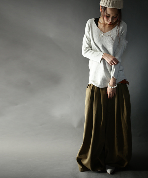 antiqua(アンティカ)の「フロントタックワイドパンツ(その他パンツ・レディース・ブラック/カーキ/グレー・FREE)」の15枚目の写真