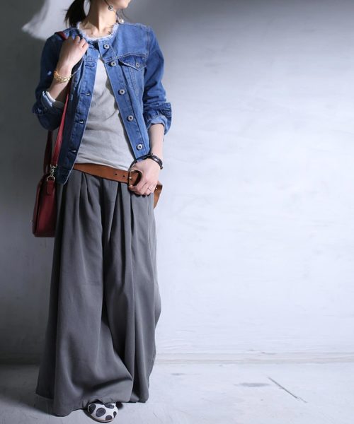 antiqua(アンティカ)の「フロントタックワイドパンツ(その他パンツ・レディース・ブラック/カーキ/グレー・FREE)」の20枚目の写真