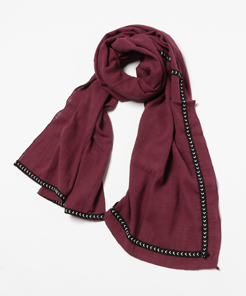 salle de bal（サルデバル）の「テープコットンストール（ストール/ショール・レディース・ブラウン/ワインレッド/グレー・FREE）」の4枚目の写真