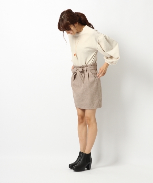 Heather(ヘザー)の「ウエストリボンコクーンスカート 742226(スカート・レディース・ブラウン系その他/ブラック系その他/ホワイト系その他・ONE SIZE)」の5枚目の写真