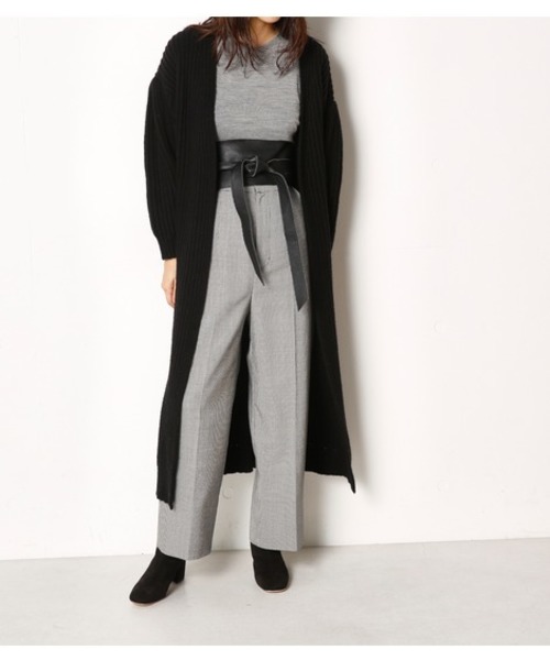 SLY(スライ)の「LAMBS WOOL BLEND LG LONG C/D(カーディガン/ボレロ・レディース・ブラック/オフホワイト/ブルー/ワインレッド・FREE)」の3枚目の写真