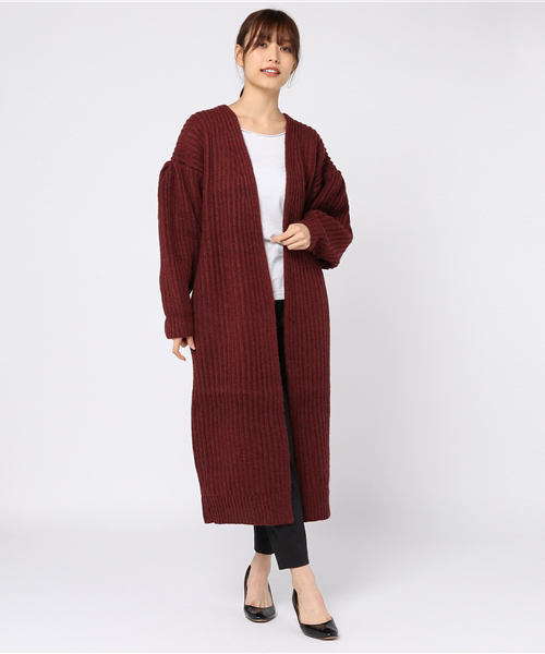 SLY(スライ)の「LAMBS WOOL BLEND LG LONG C/D(カーディガン/ボレロ・レディース・ブラック/オフホワイト/ブルー/ワインレッド・FREE)」の12枚目の写真