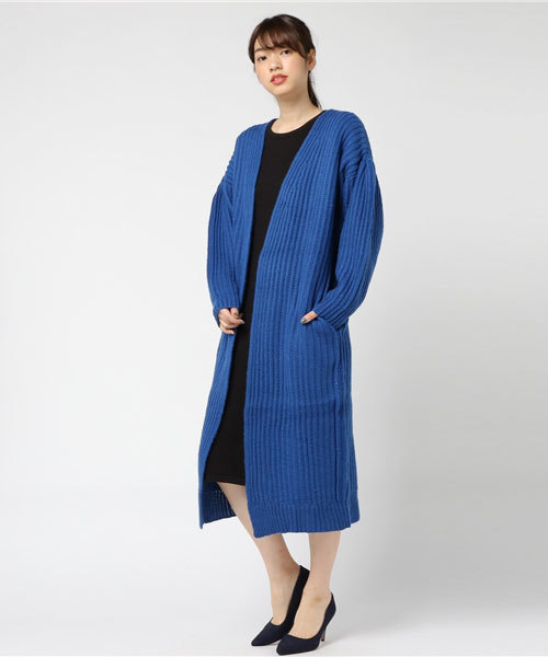 SLY(スライ)の「LAMBS WOOL BLEND LG LONG C/D(カーディガン/ボレロ・レディース・ブラック/オフホワイト/ブルー/ワインレッド・FREE)」の9枚目の写真