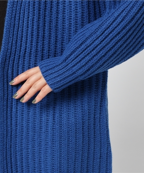 SLY(スライ)の「LAMBS WOOL BLEND LG LONG C/D(カーディガン/ボレロ・レディース・ブラック/オフホワイト/ブルー/ワインレッド・FREE)」の7枚目の写真