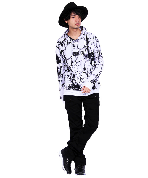 ８(eight)（エイト）の「ボックスロゴ プルオーバー パーカー（パーカー・メンズ・ホワイト/ブラック・MEDIUM/LARGE）」の3枚目の写真