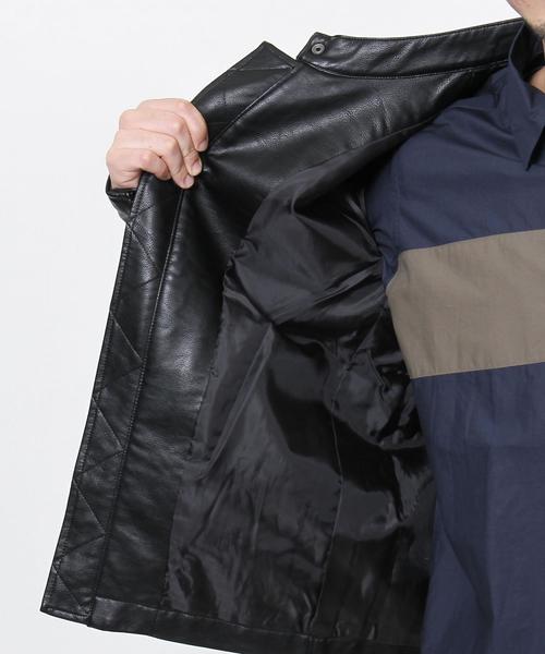 coen（コーエン）の「フェイクレザーシングルライダースジャケット（ライダースジャケット・メンズ・ブラック・MEDIUM/X-LARGE/LARGE/SMALL）」の17枚目の写真