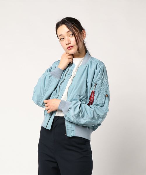Alpha Industries（アルファインダストリーズ）の「【ALPHA】DROP L-2B（MA-1・レディース・アーミー/ブラック/ネイビー/ピンク・LARGE/MEDIUM）」の3枚目の写真