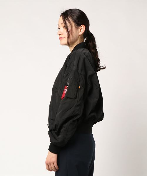 Alpha Industries（アルファインダストリーズ）の「【ALPHA】DROP L-2B（MA-1・レディース・アーミー/ブラック/ネイビー/ピンク・LARGE/MEDIUM）」の6枚目の写真