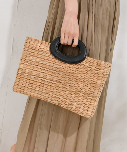 RIVE DROITE（リヴドロワ）の「バクアンクリ手バッグ（かごバッグ・レディース・イエロー/ブラック・FREE）」の2枚目の写真