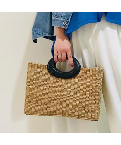 RIVE DROITE（リヴドロワ）の「バクアンクリ手バッグ（かごバッグ・レディース・イエロー/ブラック・FREE）」の12枚目の写真