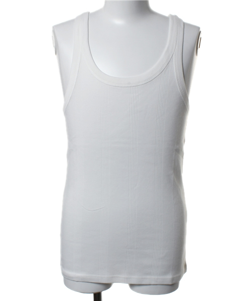 WEGO（ウィゴー）の「WEGO/フライステレコタンクトップ（無地）（タンクトップ・メンズ・ホワイト/ブラック/杢グレー/ネイビー/イエロー/レッド・MEDIUM/LARGE）」の2枚目の写真