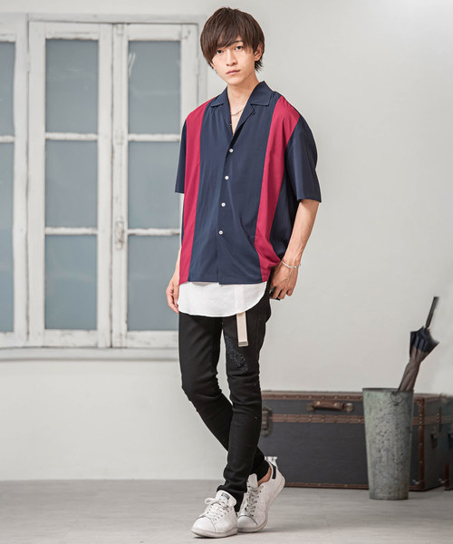 MinoriTY（マイノリティ）の「シルクポリオープンカラーシャツ　開襟シャツ（シャツ/ブラウス・メンズ・ブラック/パープル/ネイビー/マスタード/ブラック系その他/ブルー系その他/ブラック系その他2/ブルー系その他2・FREE）」の13枚目の写真