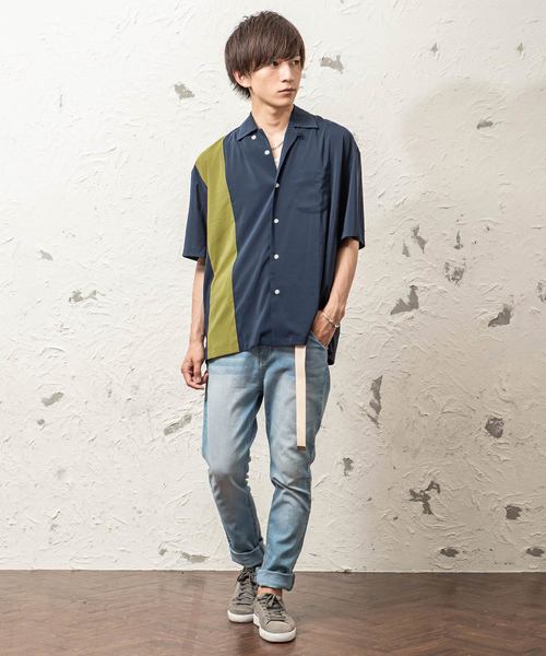 MinoriTY（マイノリティ）の「シルクポリオープンカラーシャツ　開襟シャツ（シャツ/ブラウス・メンズ・ブラック/パープル/ネイビー/マスタード/ブラック系その他/ブルー系その他/ブラック系その他2/ブルー系その他2・FREE）」の14枚目の写真