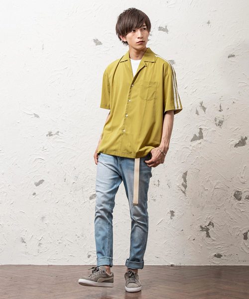 MinoriTY（マイノリティ）の「シルクポリオープンカラーシャツ　開襟シャツ（シャツ/ブラウス・メンズ・ブラック/パープル/ネイビー/マスタード/ブラック系その他/ブルー系その他/ブラック系その他2/ブルー系その他2・FREE）」の16枚目の写真