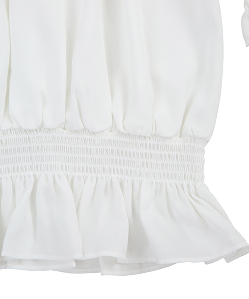 PUNYUS(プニュズ)の「半袖オフショルダーブラウス(シャツ/ブラウス・レディース・ホワイト/ブラック・1/2/3/4)」の7枚目の写真