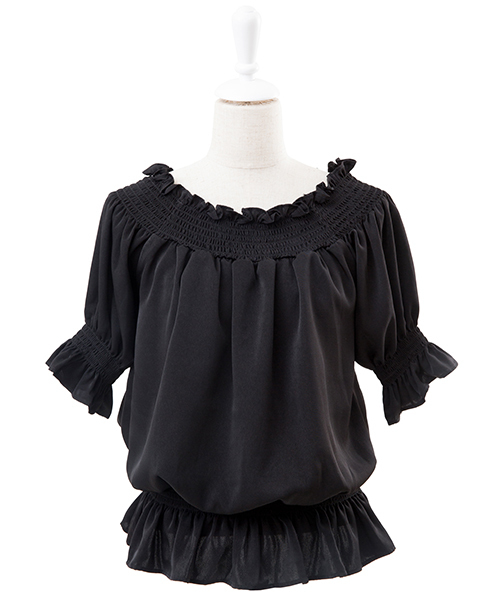 PUNYUS(プニュズ)の「半袖オフショルダーブラウス(シャツ/ブラウス・レディース・ホワイト/ブラック・1/2/3/4)」の10枚目の写真