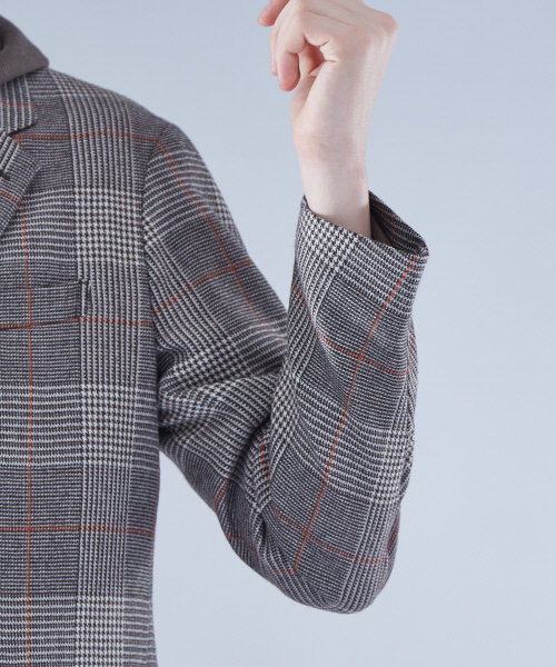 ABAHOUSE（アバハウス）の「【セットアップ対応】ウールチェック2ボタンダブルジャケット（テーラードジャケット・メンズ・ベージュ・46/48）」の8枚目の写真