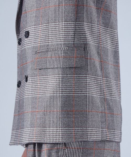 ABAHOUSE（アバハウス）の「【セットアップ対応】ウールチェック2ボタンダブルジャケット（テーラードジャケット・メンズ・ベージュ・46/48）」の9枚目の写真