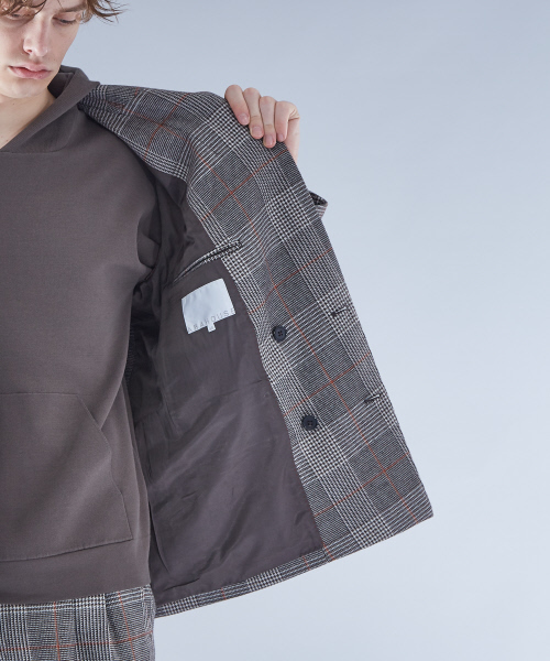 ABAHOUSE（アバハウス）の「【セットアップ対応】ウールチェック2ボタンダブルジャケット（テーラードジャケット・メンズ・ベージュ・46/48）」の12枚目の写真