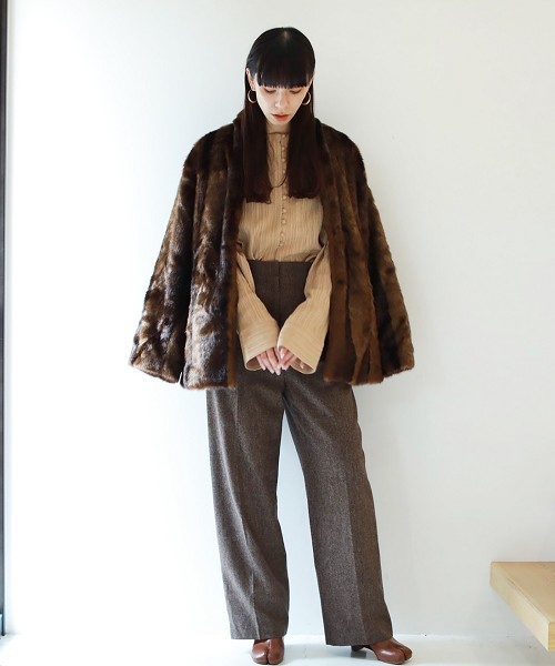 TODAYFUL（トゥデイフル）の「ツイードテーパードパンツ（その他パンツ・レディース・ブラウン/ネイビー・36inch/38inch）」の6枚目の写真