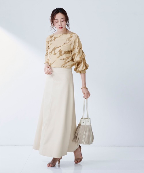 UR'S（ユアーズ）の「2WAYｽﾘｰﾌﾞﾌﾞﾗｳｽ（シャツ/ブラウス・レディース・アイボリー/ブラック/ライトブラウン/ワイン/ライトグレー/ブラック系その他/ベージュ/ライトグリーン/グレイッシュベージュ/ホワイト系その他・S/M/L）」の15枚目の写真