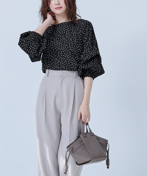 UR'S（ユアーズ）の「2WAYｽﾘｰﾌﾞﾌﾞﾗｳｽ（シャツ/ブラウス・レディース・アイボリー/ブラック/ライトブラウン/ワイン/ライトグレー/ブラック系その他/ベージュ/ライトグリーン/グレイッシュベージュ/ホワイト系その他・S/M/L）」の22枚目の写真