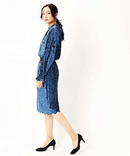 COMME CA ISM(コムサイズム)の「ベロア 刺繍レース スカート(スカート・レディース・ブラック/ブルー/ワイン・SMALL/MEDIUM/LARGE/X-LARGE)」の8枚目の写真