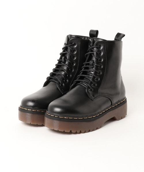 KOBE LETTUCE（コウベレタス）の「厚底ミドル丈レースアップブーツ＊レディース/シューズ/ショートブーツ[I1687]神戸レタス（ブーツ・レディース・ブラック/ダークブラウン/ワイン・LL/S/M/L）」の12枚目の写真