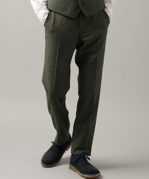 green label relaxing（グリーンレーベルリラクシング）の「□H/SPUN SLIM NOPパンツ（スラックス・メンズ・ダークグレー/ブラウン/ワインレッド/オリーブ/ネイビー・X-SMALL/SMALL/MEDIUM/LARGE/X-LARGE）」の4枚目の写真