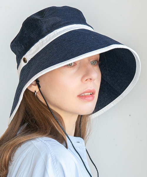 E.YAZAWA ホワイトハット 黒リボン付き 14+（イチヨンプラス）の「バックリボンポニーテールハット