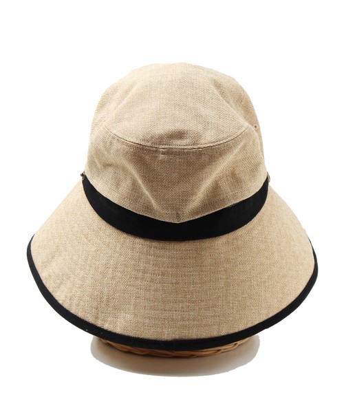 14+（イチヨンプラス）の「紐付きポリジュートUVハット（ハット・レディース・ピンク/ブラック/ブラウン/グレー/ベージュ/ダークブラウン/アッシュブラウン/パープル/グリーン/オフホワイト/ネイビー・FREE/LARGE/MEDIUM）」の13枚目の写真