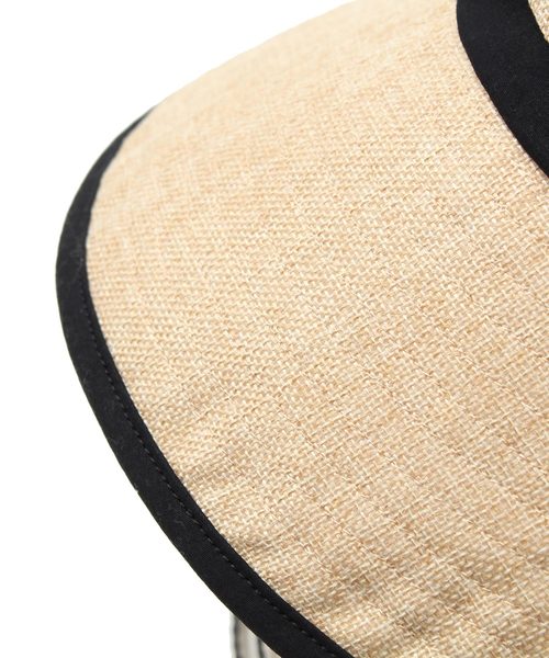 14+（イチヨンプラス）の「紐付きポリジュートUVハット（ハット・レディース・ピンク/ブラック/ブラウン/グレー/ベージュ/ダークブラウン/アッシュブラウン/パープル/グリーン/オフホワイト/ネイビー・FREE/LARGE/MEDIUM）」の12枚目の写真