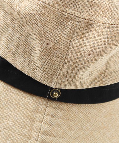 14+（イチヨンプラス）の「紐付きポリジュートUVハット（ハット・レディース・ピンク/ブラック/ブラウン/グレー/ベージュ/ダークブラウン/アッシュブラウン/パープル/グリーン/オフホワイト/ネイビー・FREE/LARGE/MEDIUM）」の16枚目の写真