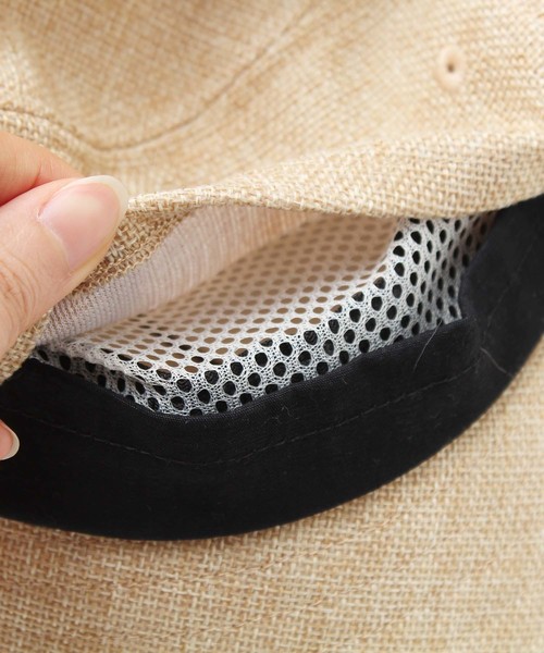 14+（イチヨンプラス）の「紐付きポリジュートUVハット（ハット・レディース・ピンク/ブラック/ブラウン/グレー/ベージュ/ダークブラウン/アッシュブラウン/パープル/グリーン/オフホワイト/ネイビー・FREE/LARGE/MEDIUM）」の15枚目の写真