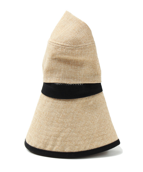 14+（イチヨンプラス）の「紐付きポリジュートUVハット（ハット・レディース・ピンク/ブラック/ブラウン/グレー/ベージュ/ダークブラウン/アッシュブラウン/パープル/グリーン/オフホワイト/ネイビー・FREE/LARGE/MEDIUM）」の14枚目の写真