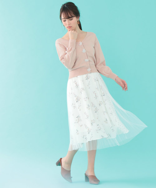 ジルバイジルスチュアート ブロッキングプリントチュールスカート 新品タグ付き JILL by JILL STUART（ジルバイジルスチュアート）の