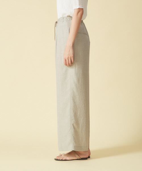 qualite（カリテ）の「リネンライクイージーパンツ（その他パンツ・レディース・ベージュ/ネイビー・40/38/36）」の4枚目の写真