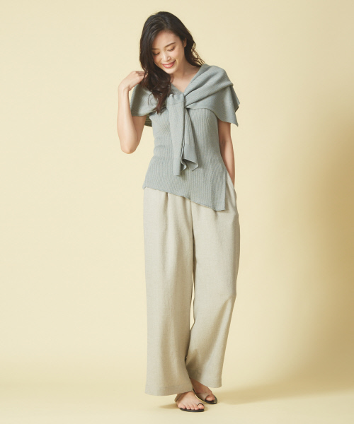 qualite（カリテ）の「リネンライクイージーパンツ（その他パンツ・レディース・ベージュ/ネイビー・40/38/36）」の11枚目の写真