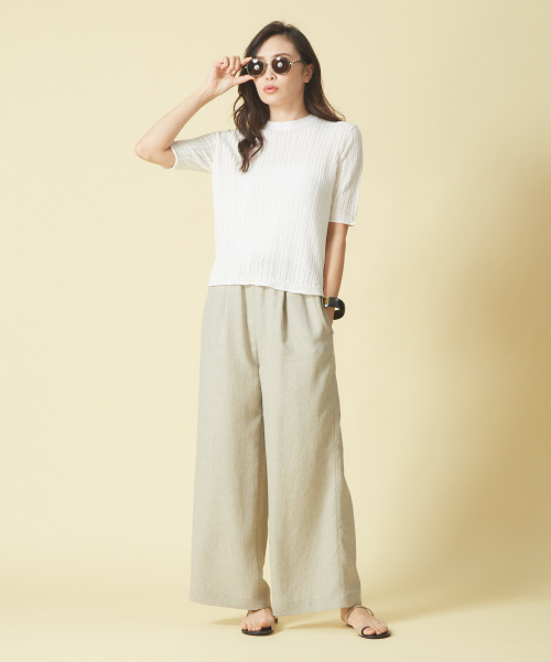 qualite（カリテ）の「リネンライクイージーパンツ（その他パンツ・レディース・ベージュ/ネイビー・40/38/36）」の12枚目の写真