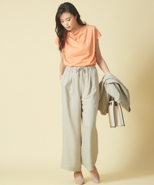 qualite（カリテ）の「リネンライクイージーパンツ（その他パンツ・レディース・ベージュ/ネイビー・40/38/36）」の13枚目の写真