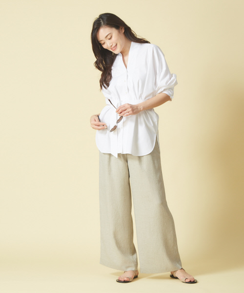 qualite（カリテ）の「リネンライクイージーパンツ（その他パンツ・レディース・ベージュ/ネイビー・40/38/36）」の15枚目の写真