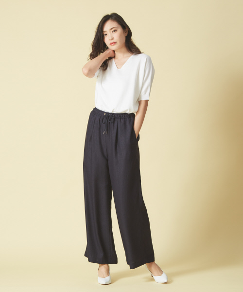 qualite（カリテ）の「リネンライクイージーパンツ（その他パンツ・レディース・ベージュ/ネイビー・40/38/36）」の16枚目の写真