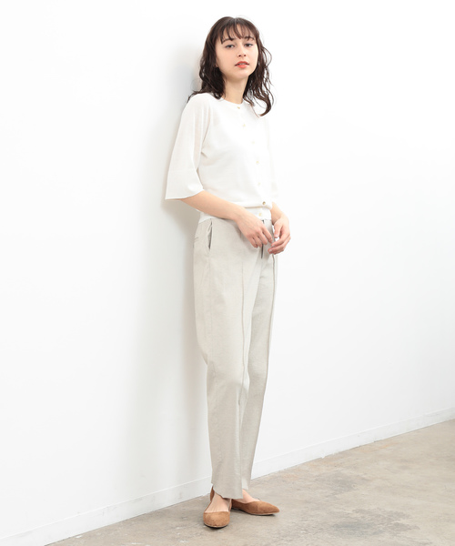 SALON adam et rope'(サロン アダム エ ロペ)の「RAMIE SOLO クルーネックカーディガン(カーディガン/ボレロ・レディース・レッド/ダークブラウン/ホワイト・FREE)」の8枚目の写真