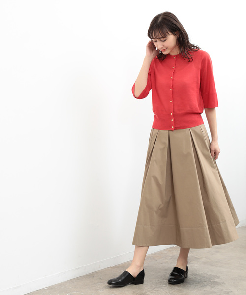 SALON adam et rope'(サロン アダム エ ロペ)の「RAMIE SOLO クルーネックカーディガン(カーディガン/ボレロ・レディース・レッド/ダークブラウン/ホワイト・FREE)」の10枚目の写真