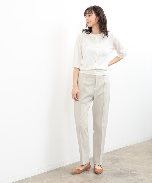 SALON adam et rope'(サロン アダム エ ロペ)の「RAMIE SOLO クルーネックカーディガン(カーディガン/ボレロ・レディース・レッド/ダークブラウン/ホワイト・FREE)」の15枚目の写真