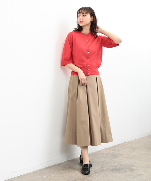 SALON adam et rope'(サロン アダム エ ロペ)の「RAMIE SOLO クルーネックカーディガン(カーディガン/ボレロ・レディース・レッド/ダークブラウン/ホワイト・FREE)」の19枚目の写真