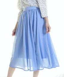 平織りガーゼ　切替ギャザーＳＫ（ＬＣ）