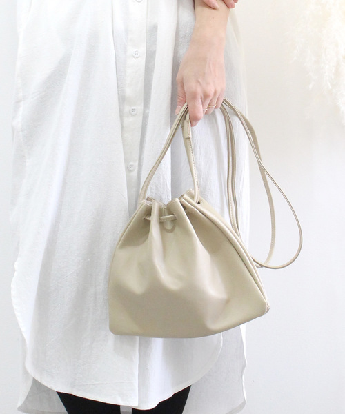 c.u.l（シーユーエル）の「【chuclla】巾着バッグ ショルダー バッグ 鞄 cha128（ショルダーバッグ・レディース・サンドベージュ/ブラック/タン・FREE）」の7枚目の写真